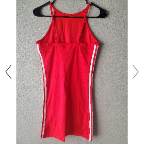 Adidas Three Stripe Mini Dress in Red and White - Picture 5 of 16